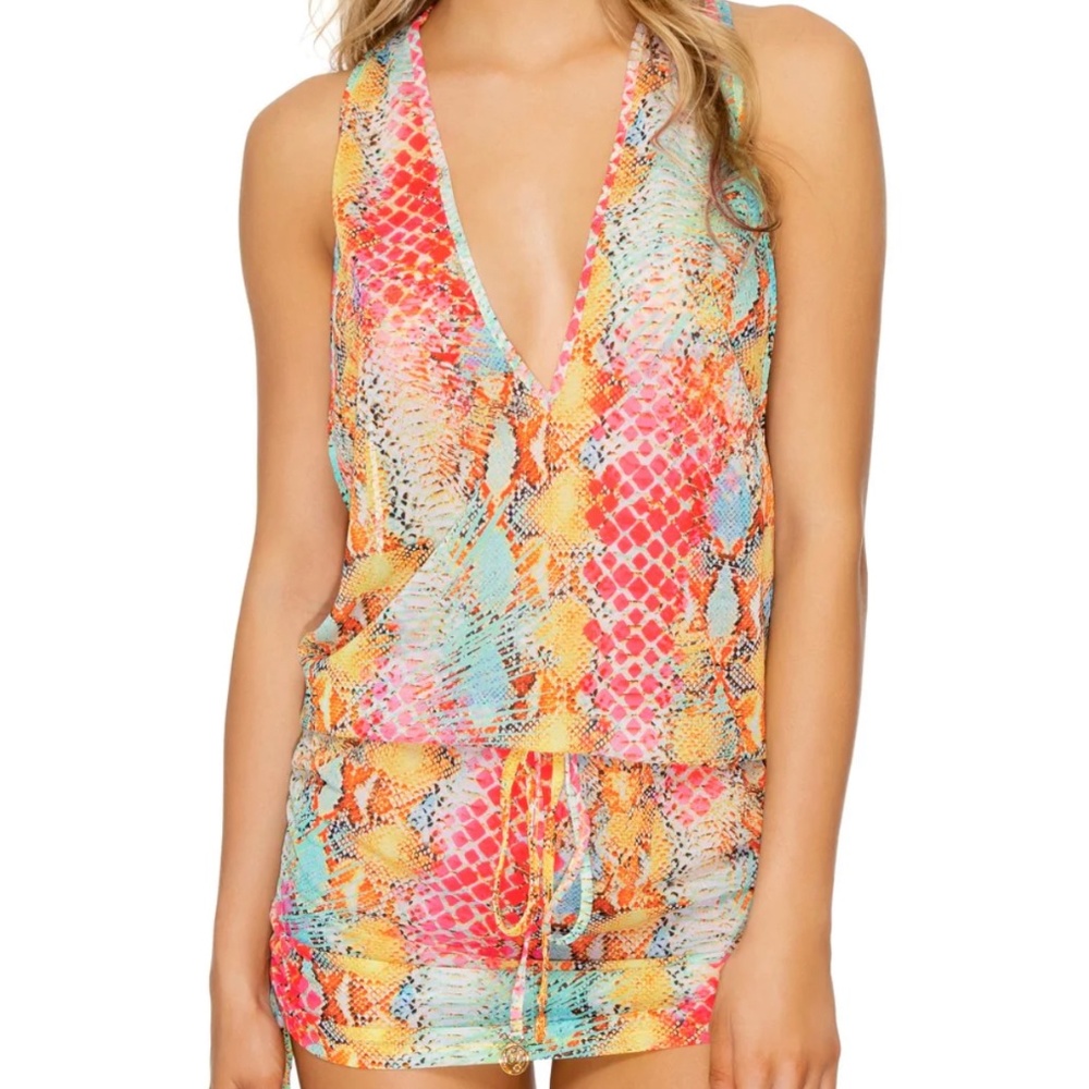 Luli Fama Smoke Show T-back mini dress